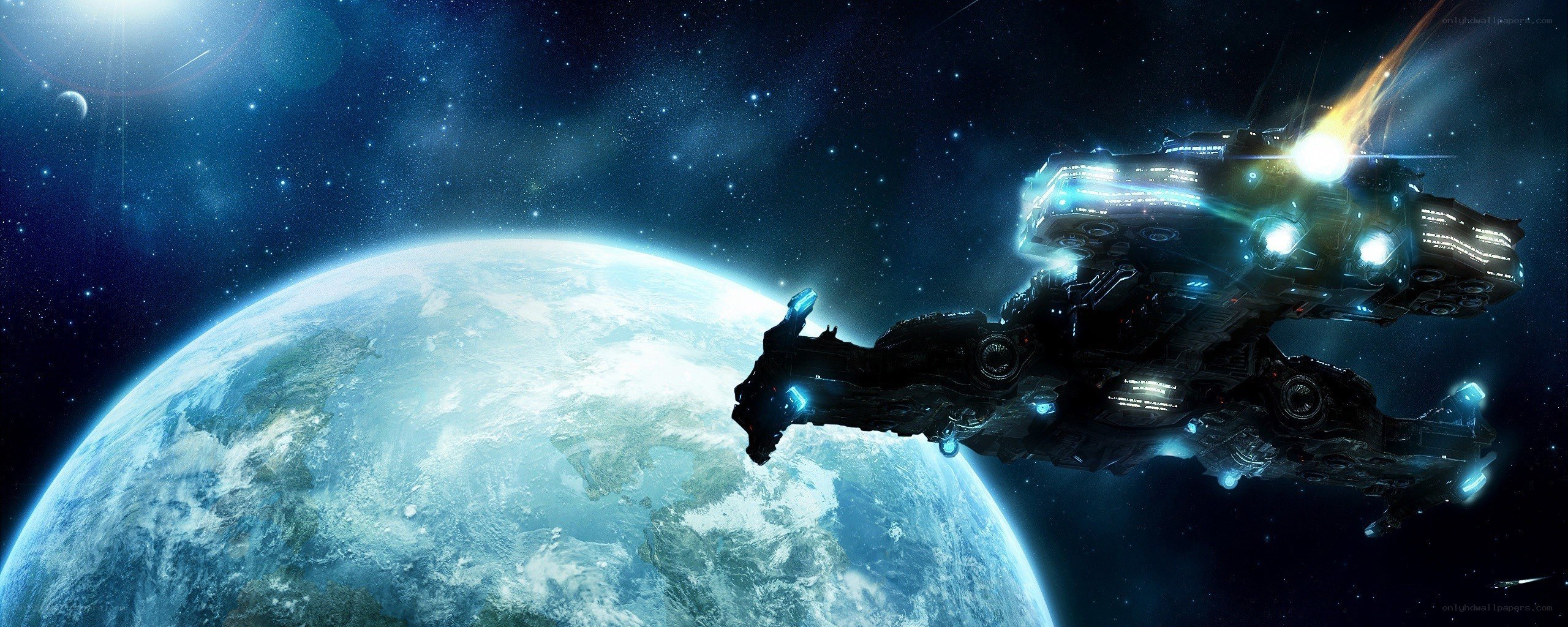 spaceship near planet
