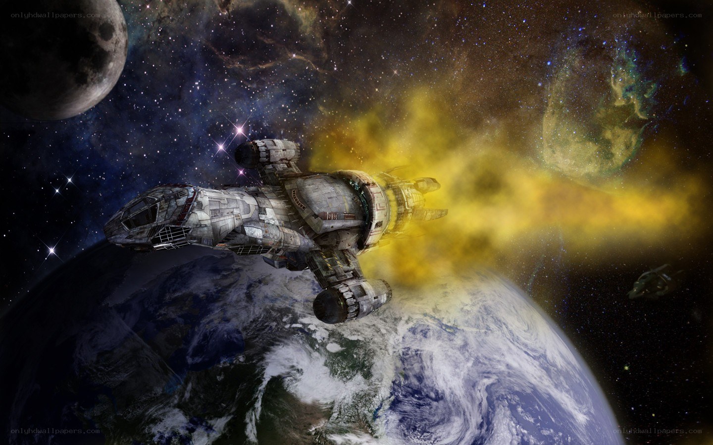 spaceship near planet