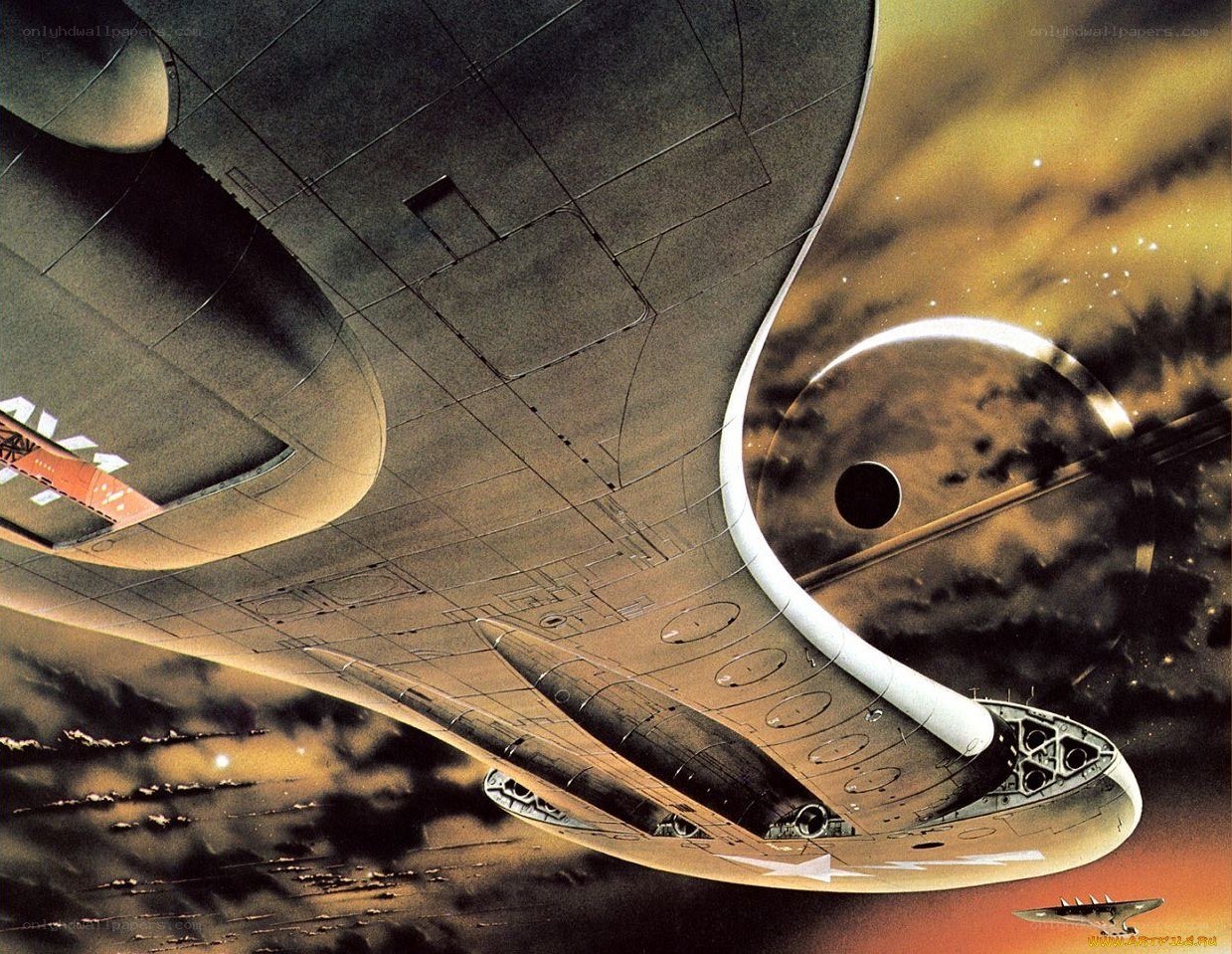 Spaceship near planet