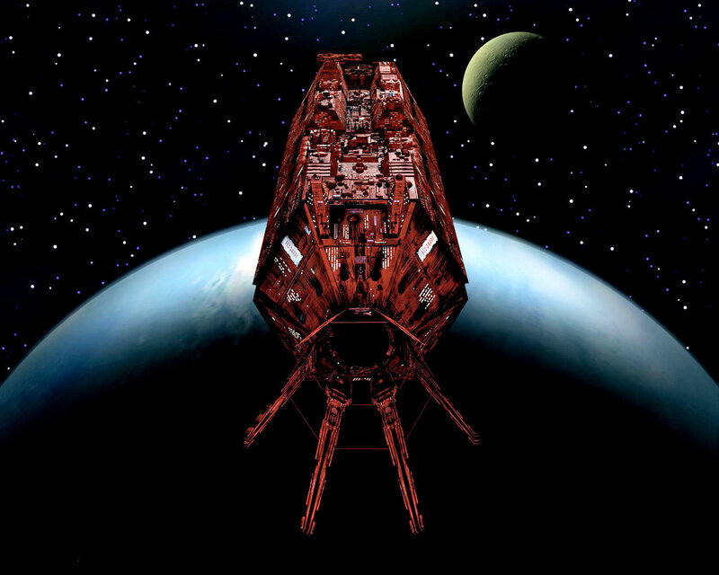 spaceship near planet