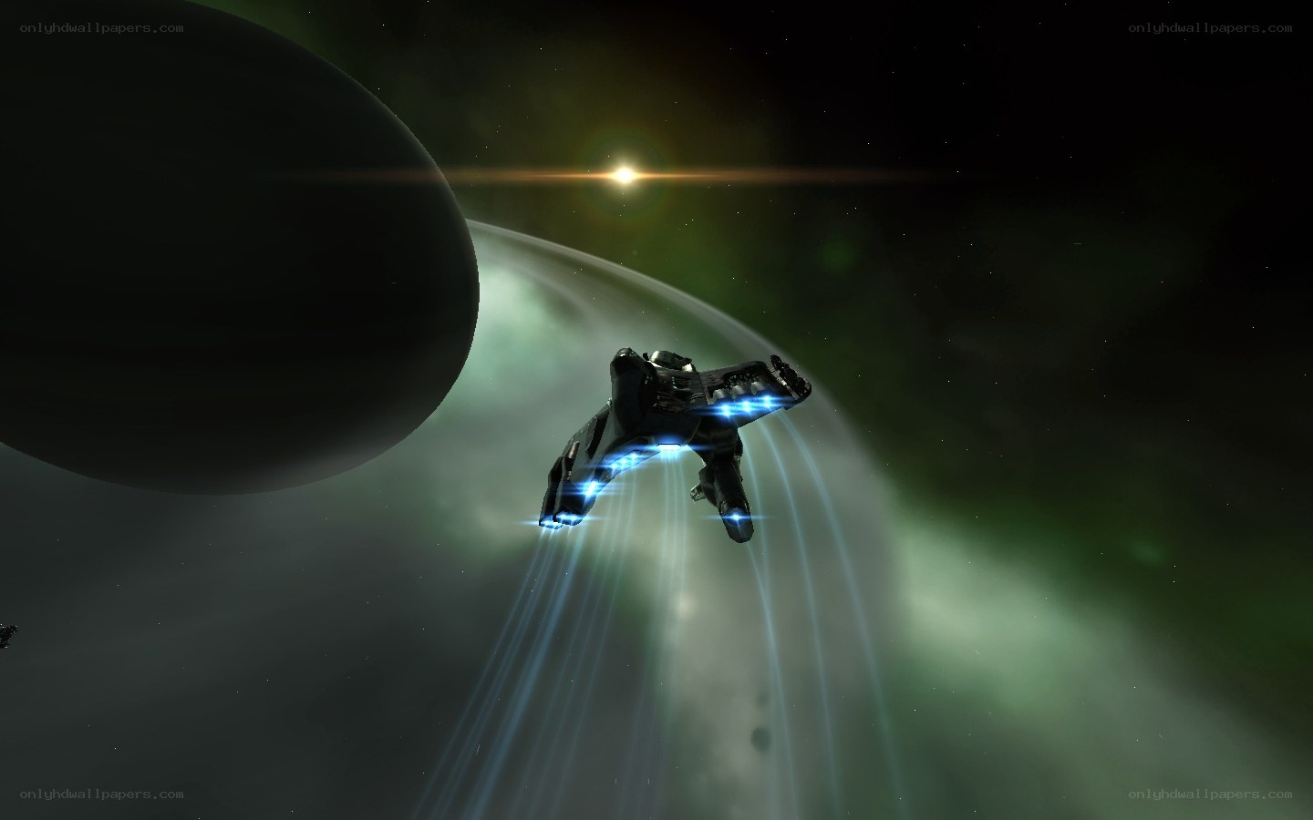 spaceship near planet