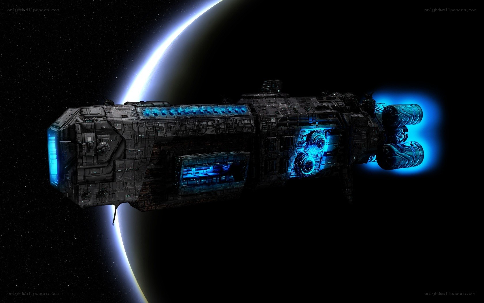 spaceship near planet
