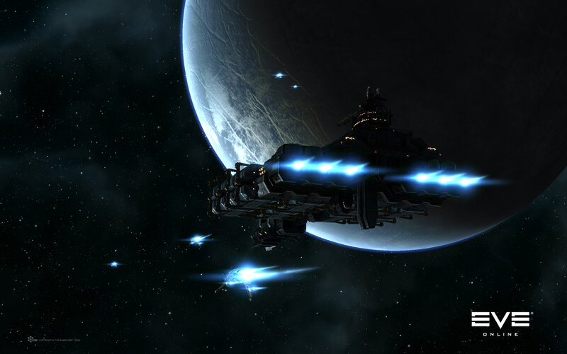 Spaceship Near Planet — Black, Dramatic, Night, Digital Art, Stars