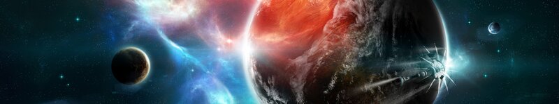 Spaceship Near Planet — Blue, Dramatic, Digital Art, Nebula, Stars
