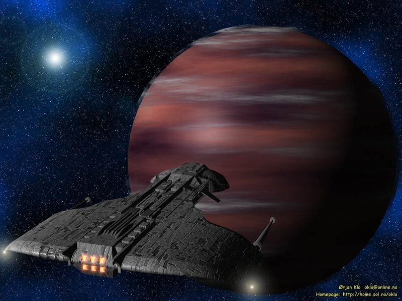 Spaceship Near Planet — Blue, Dramatic, Night, Digital Art