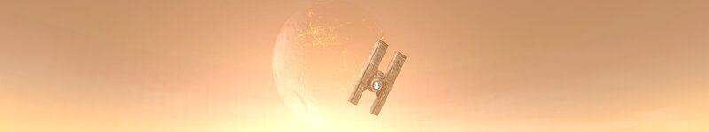Spaceship Near Planet — Orange, Dramatic, Sunset, Digital Art, Spacecraft