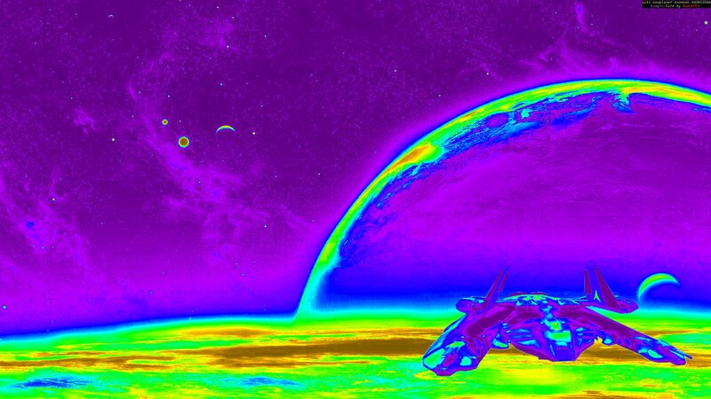 Spaceship Near Planet — Purple, Dramatic, Digital Art, Spacecraft