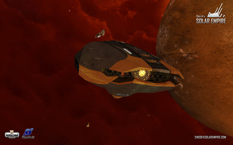 Spaceship Near Planet — Red, Dramatic, 3d Render