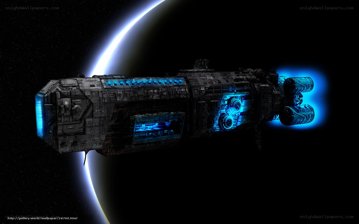 spaceship near planet