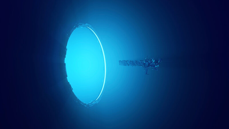 Spaceship Near Portal