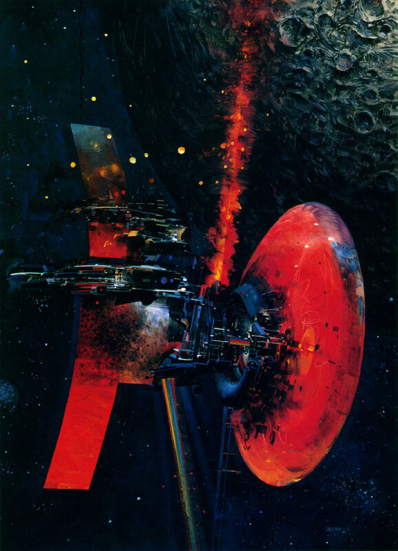 spaceship near red planet