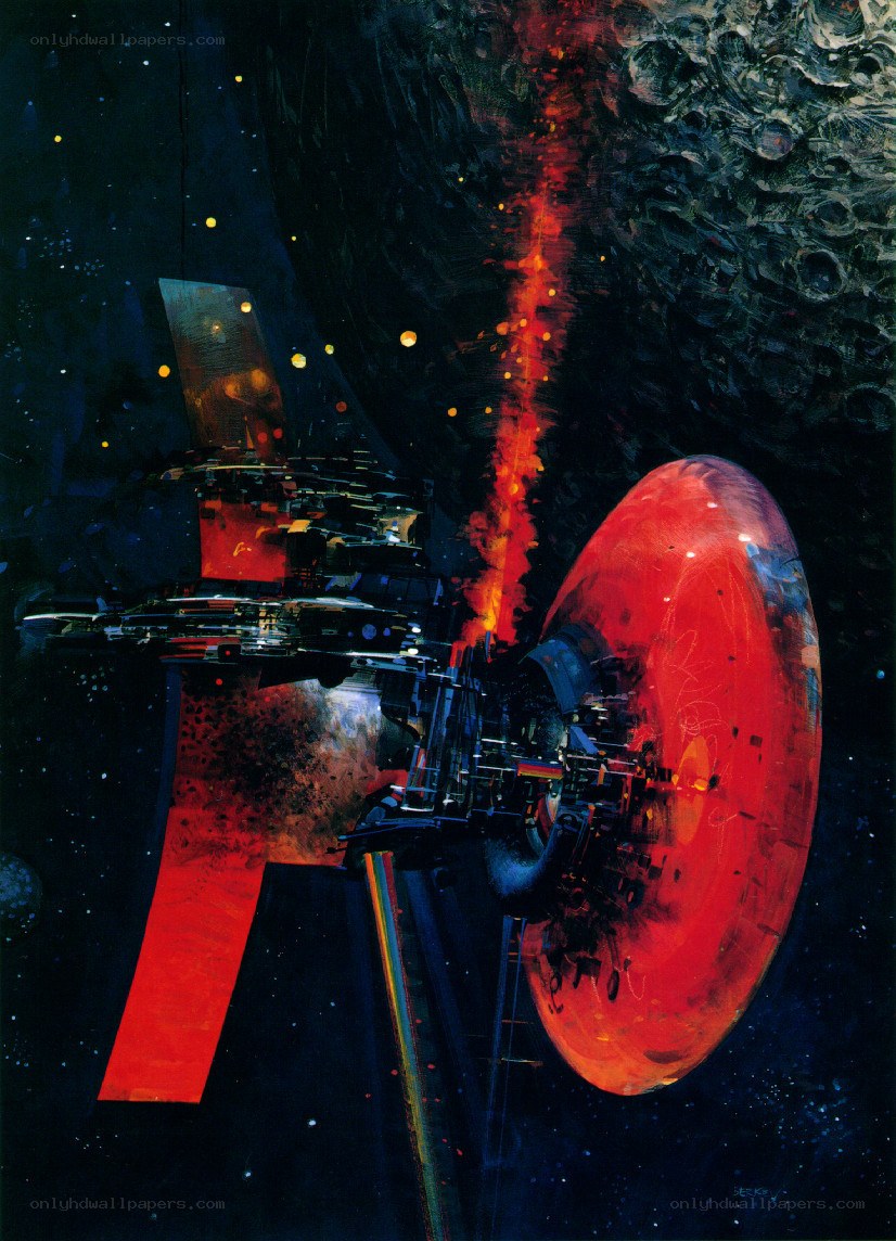 spaceship near red planet