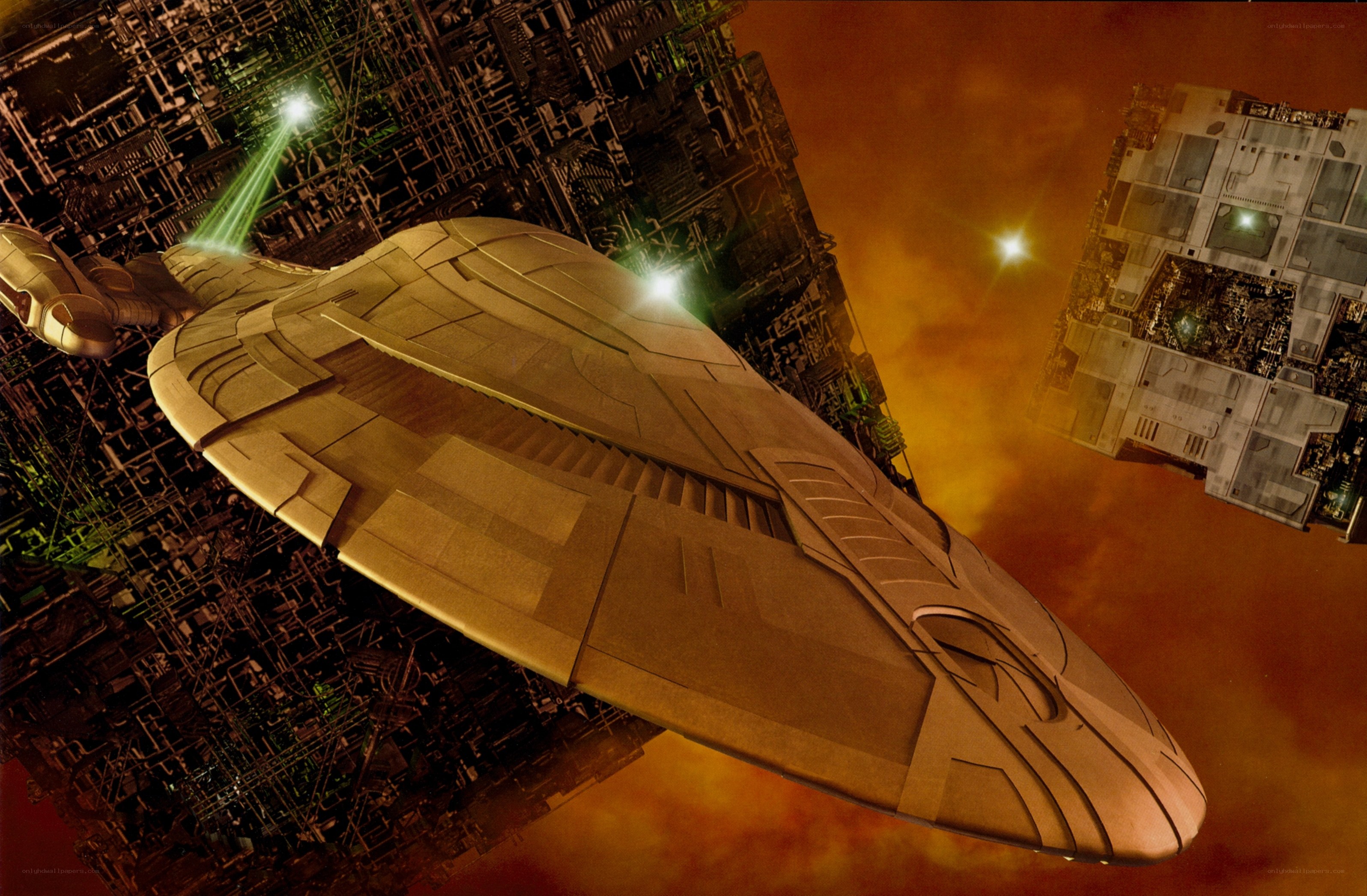 spaceship near space station