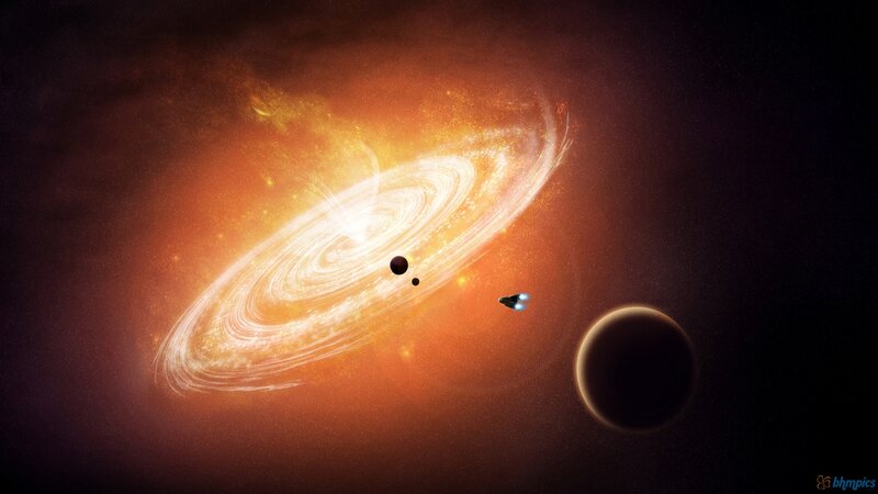 Spaceship Near Star System