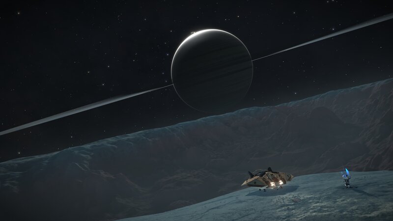 Spaceship on Alien Moon