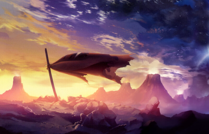 Spaceship on alien planet