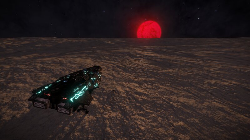 Spaceship on Alien Planet — Black