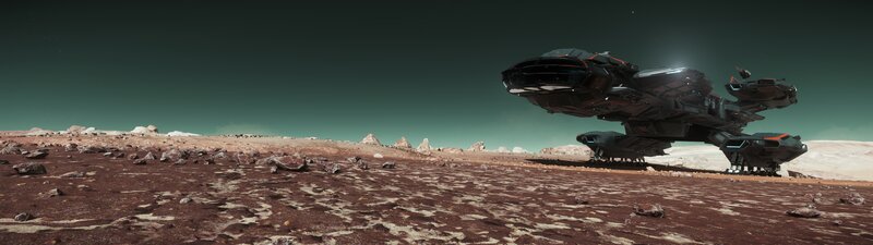 Spaceship on Alien Planet — Brown, Desolate