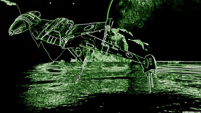Spaceship on Alien Planet — Green