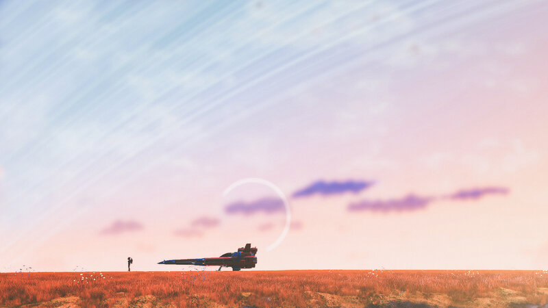 Spaceship on Alien Planet — Orange, Serene