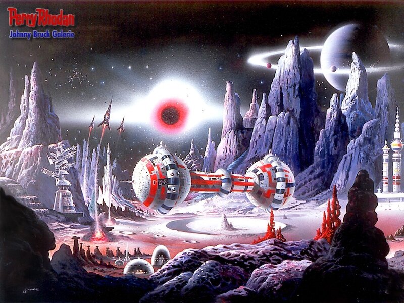 Spaceship on Alien Planet — Purple, Dramatic