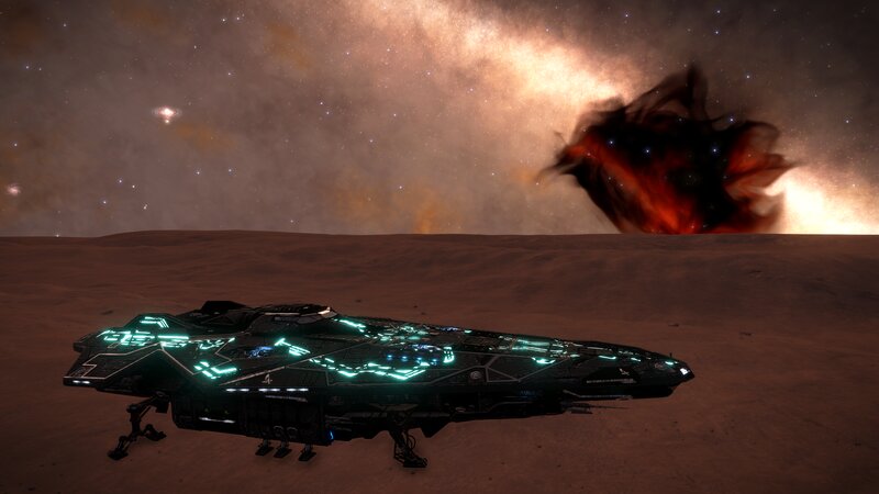 Spaceship on Desert Planet — Brown, Dramatic