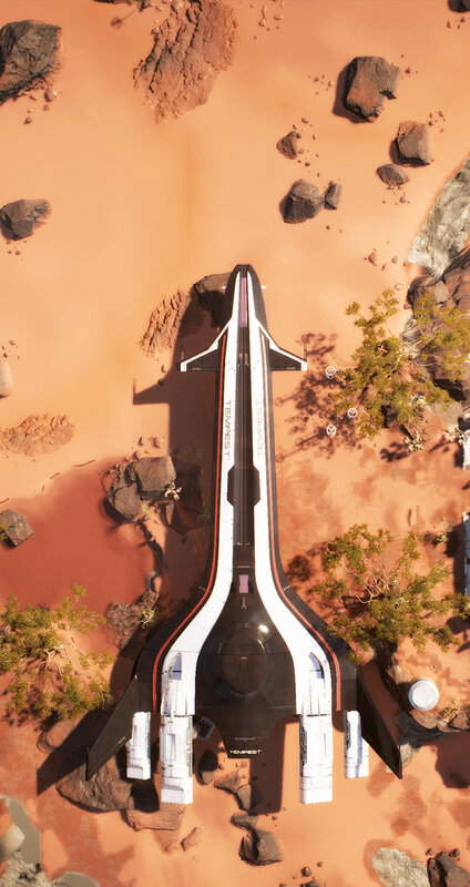 Spaceship on Desert Planet — Orange