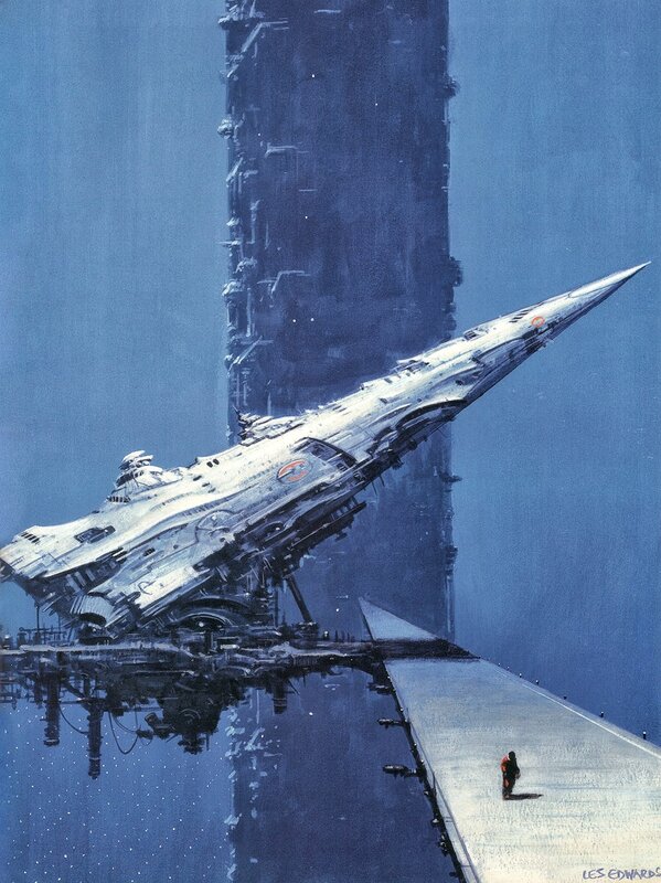 Spaceship on Launch Pad — Blue