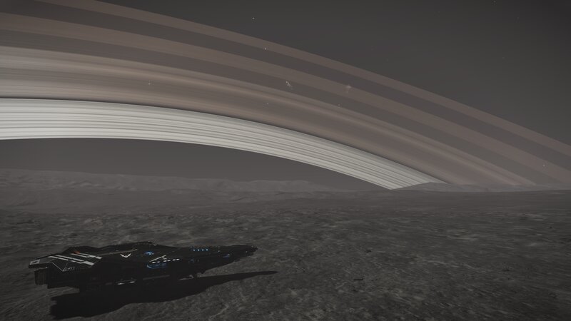 Spaceship on Ringed Planet
