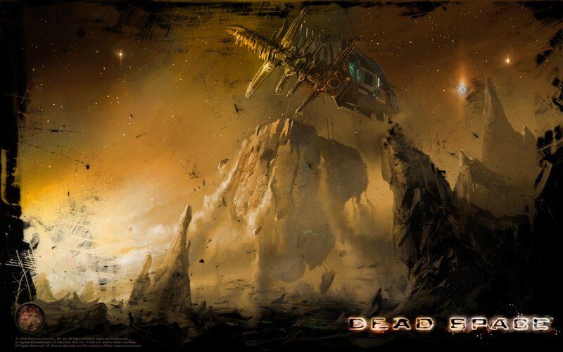 Spaceship on Rocky Planet