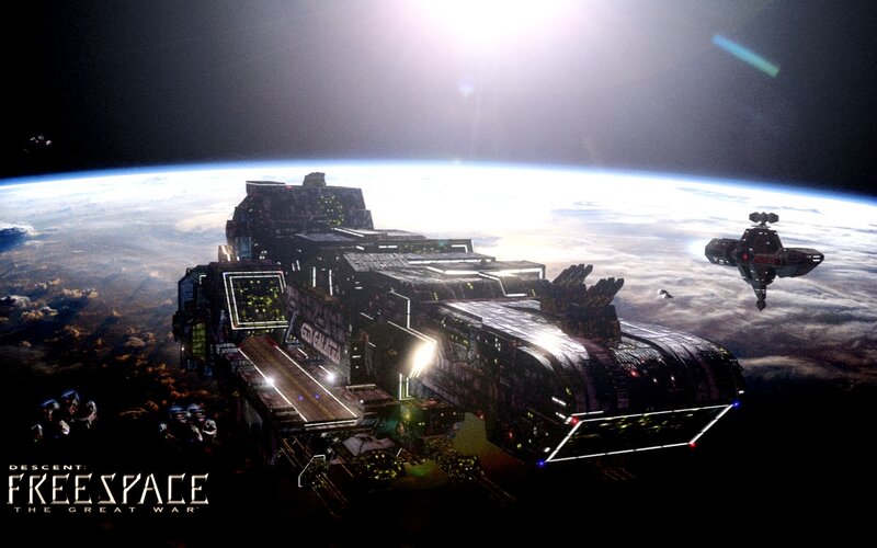Spaceship orbiting a planet