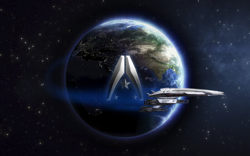 spaceship orbiting earth