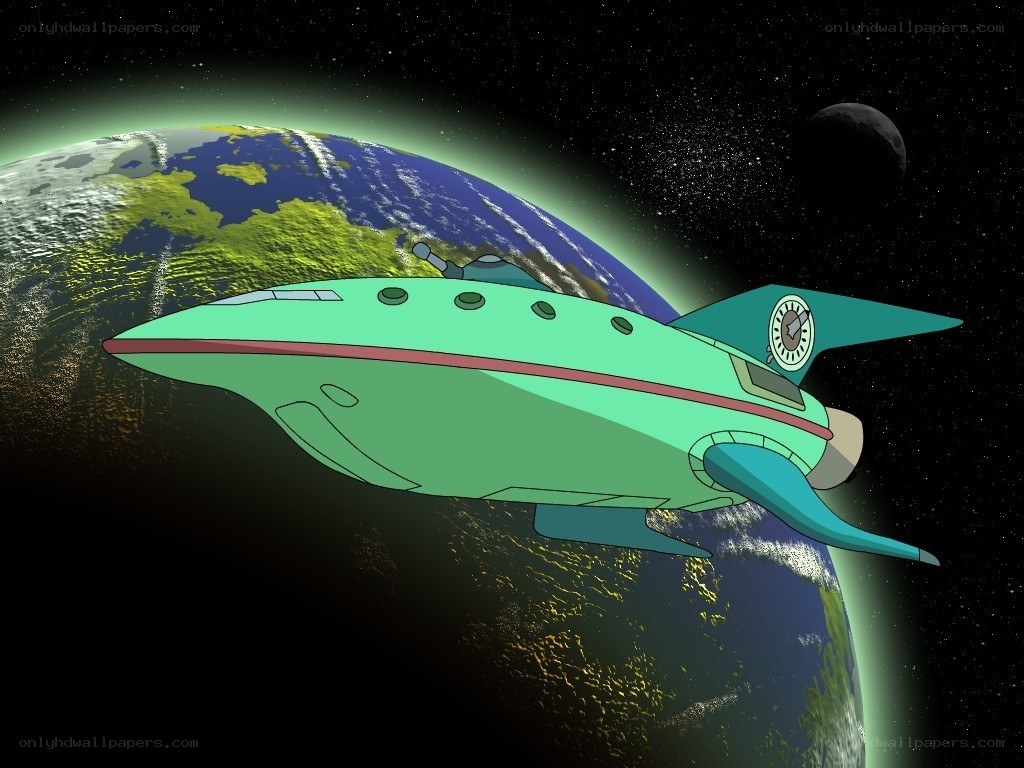 spaceship orbiting planet