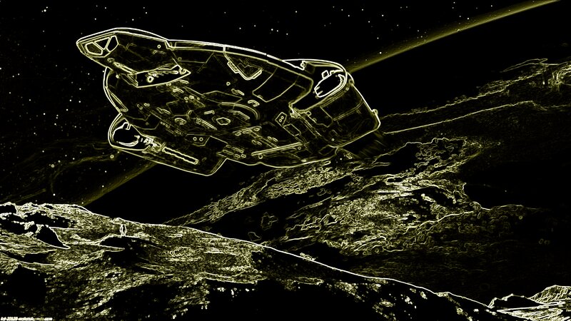 Spaceship over Asteroid