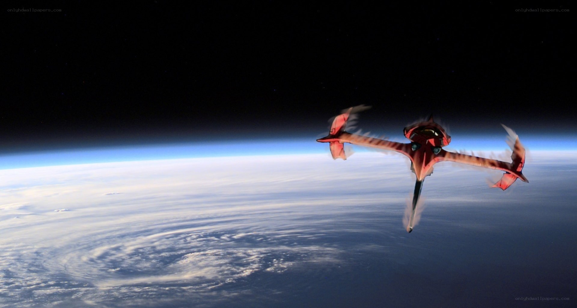 spaceship over earth