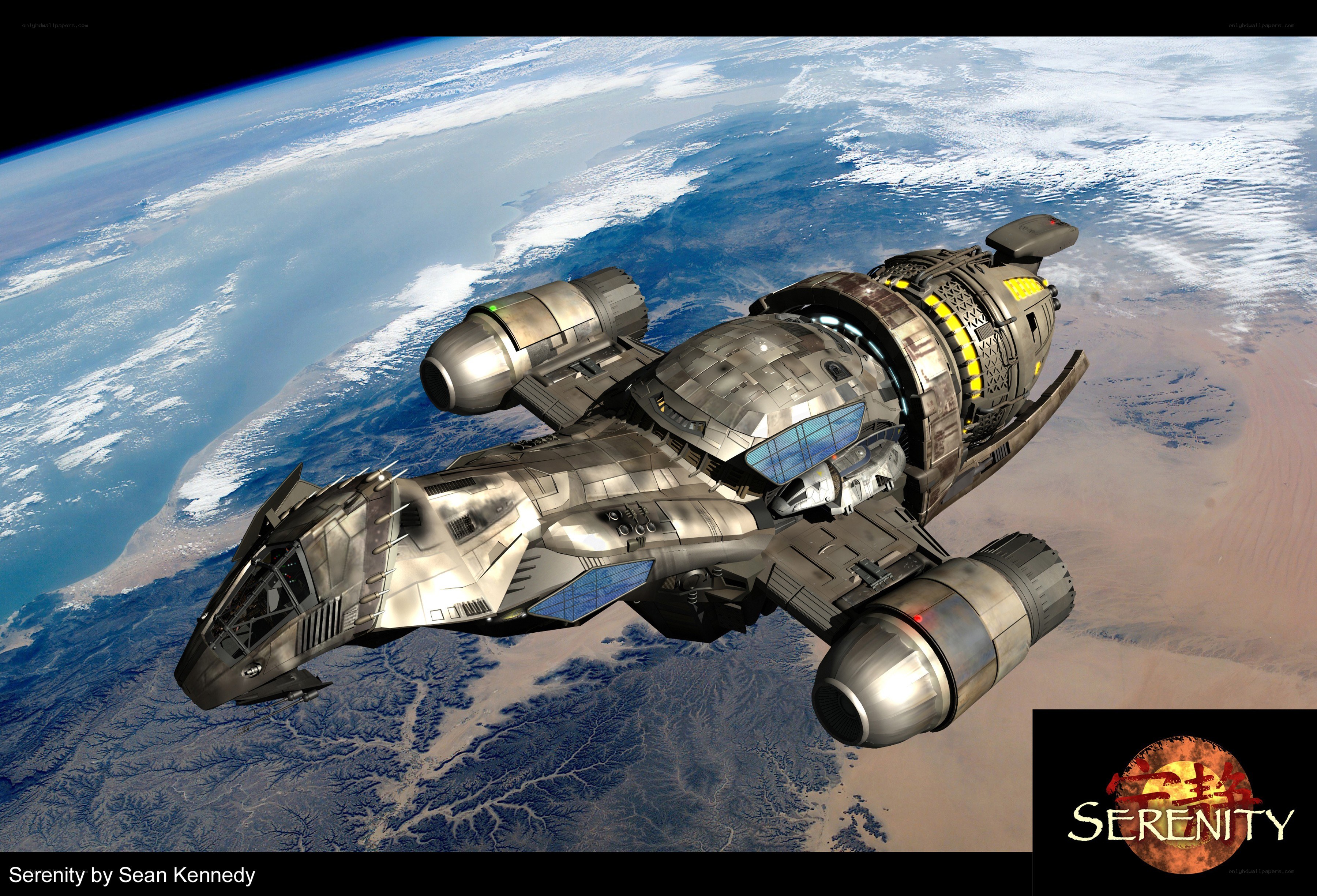 Spaceship Serenity in orbit