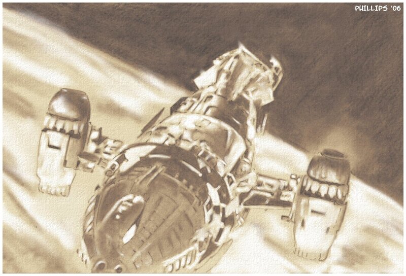 spaceship sketch drawing
