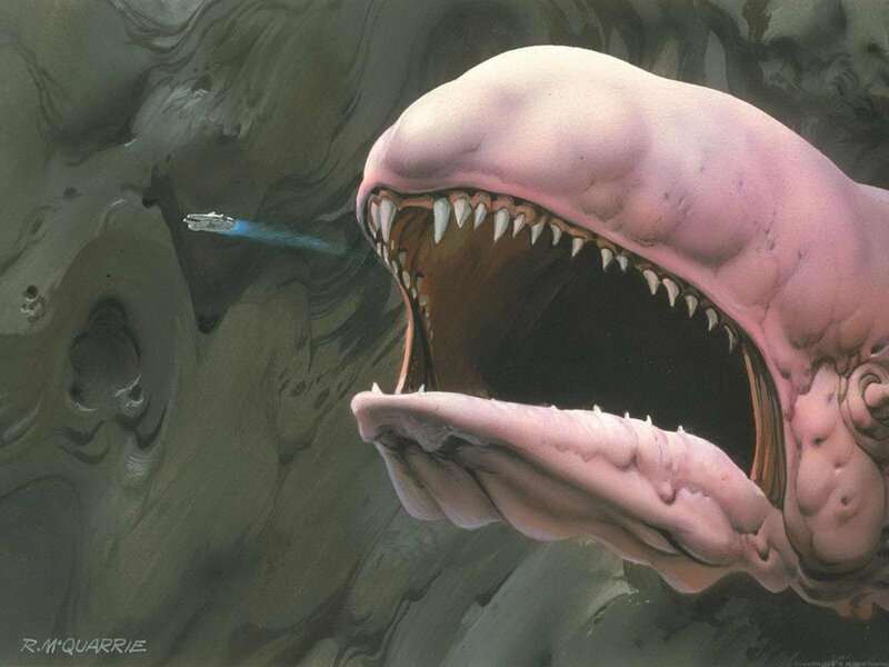 Spaceship vs giant sea creature