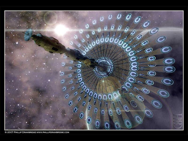 Spaceship with Solar Array