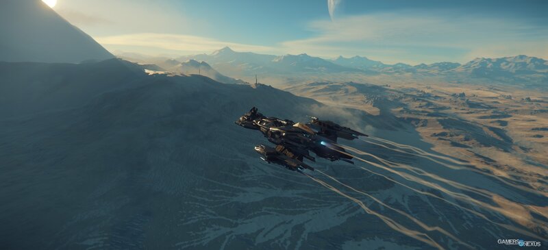 Spaceships Flying over Planet — Blue