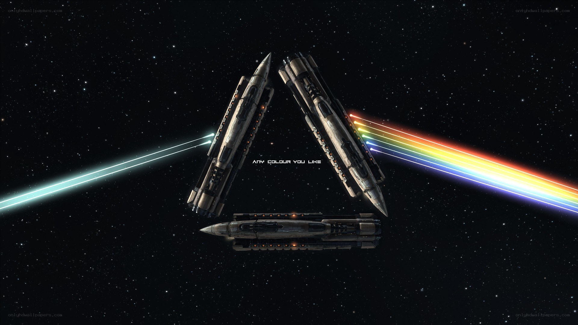 spaceships forming a prism