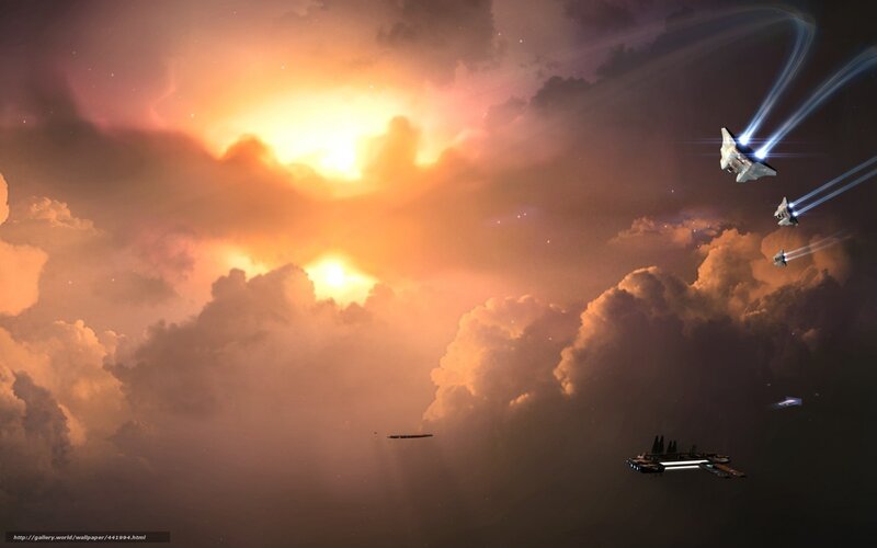 Spaceships in a cloudy sky