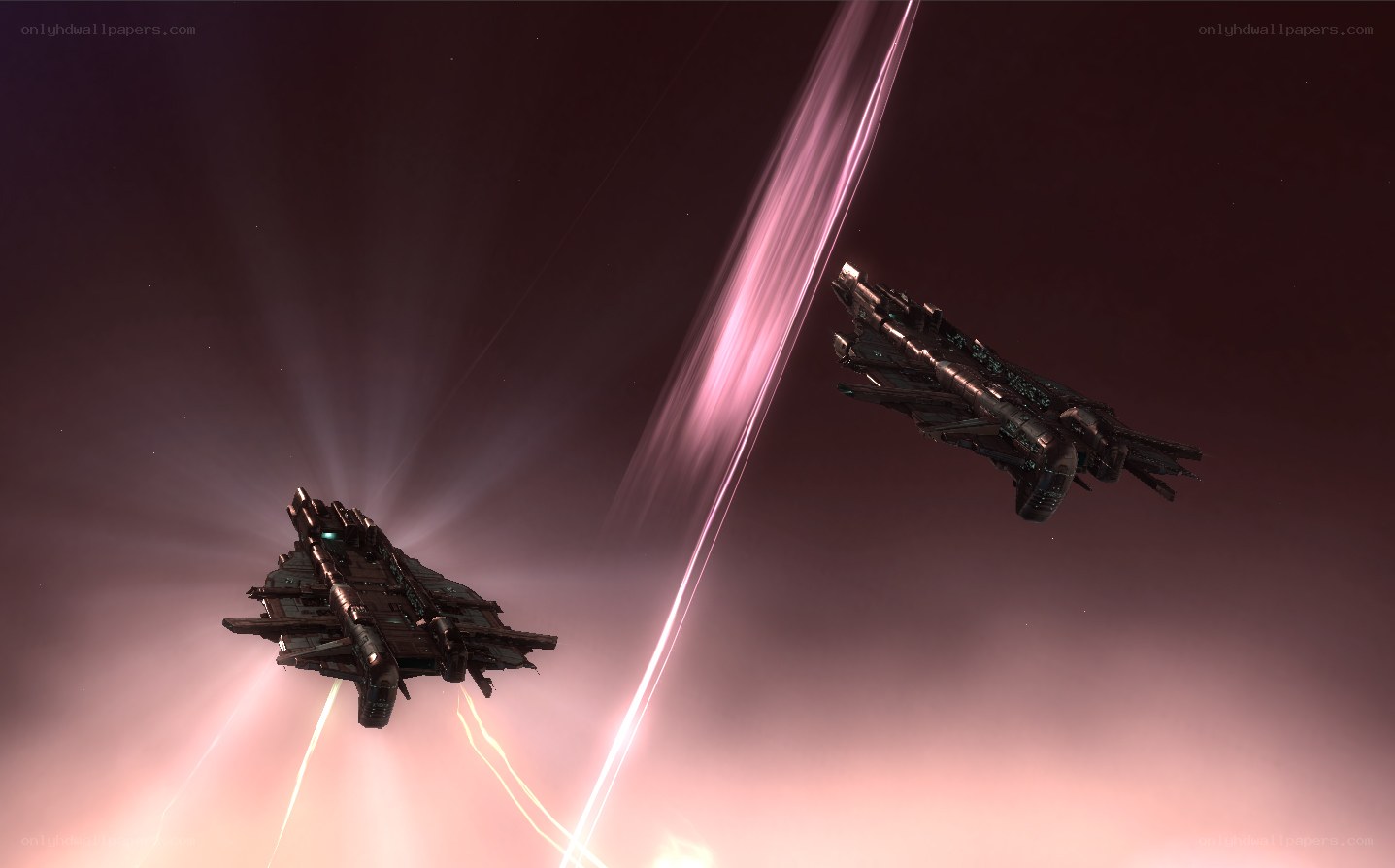 Spaceships in a cosmic battle