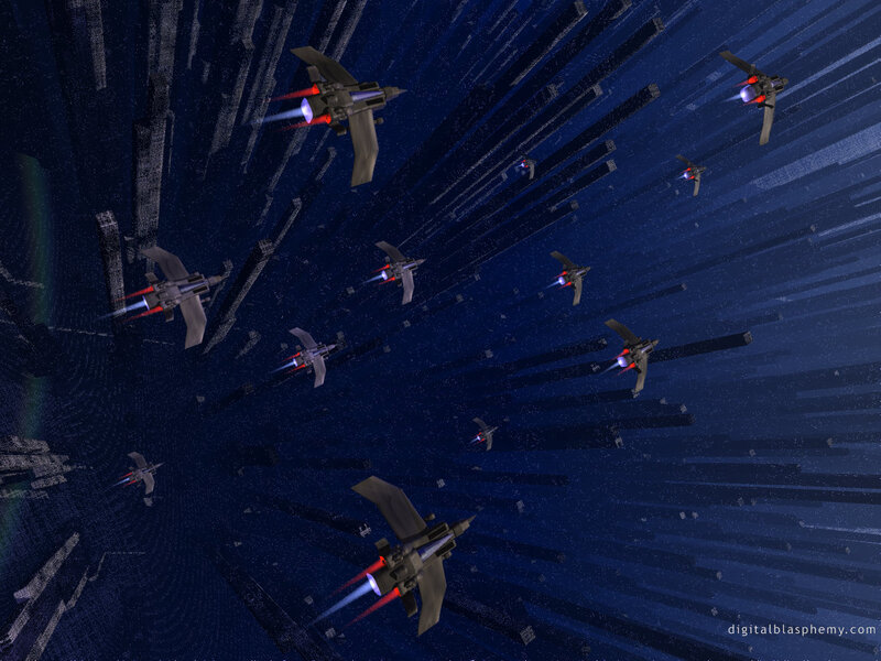 Spaceships in a digital tunnel