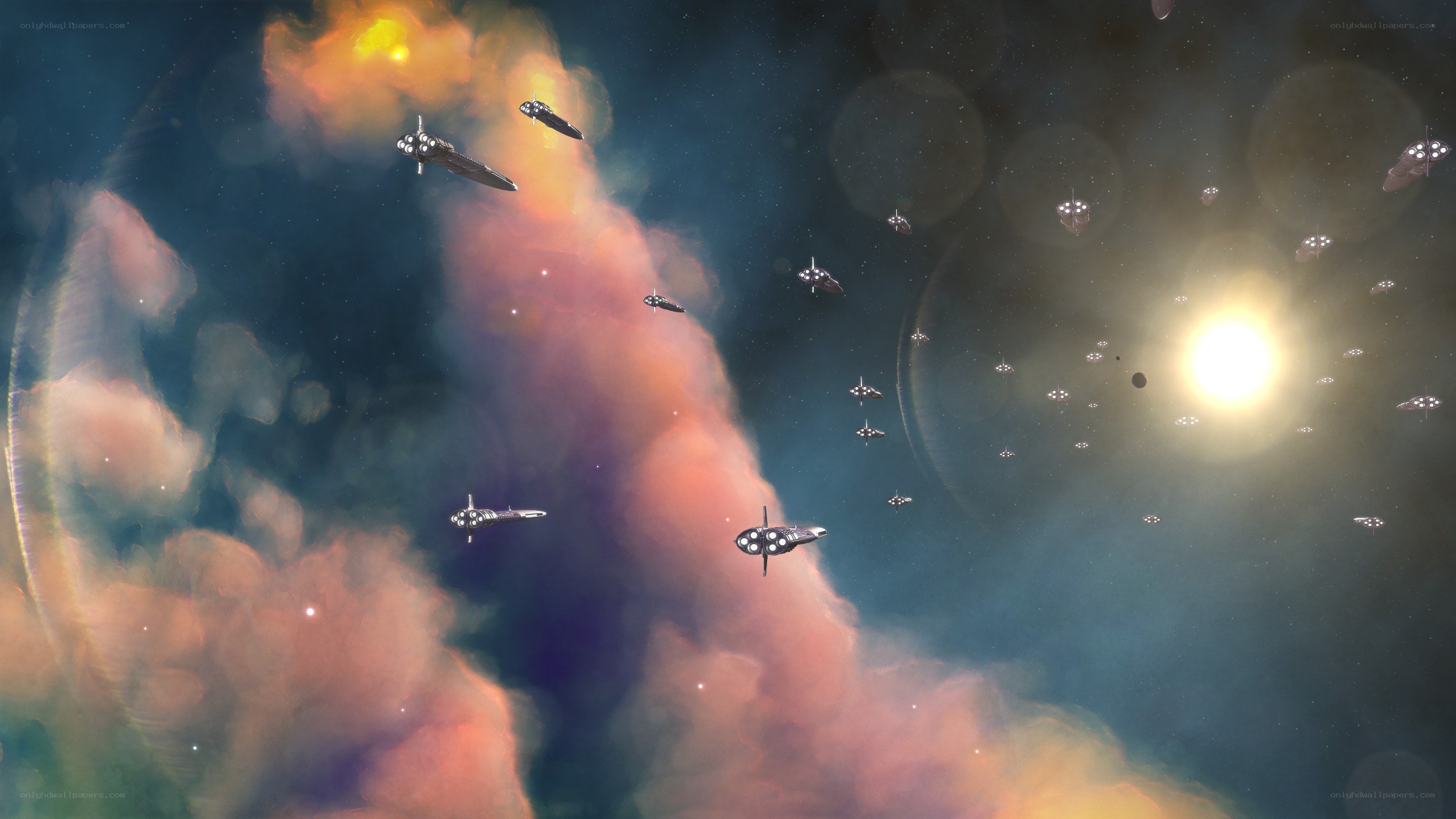 Spaceships in a nebula