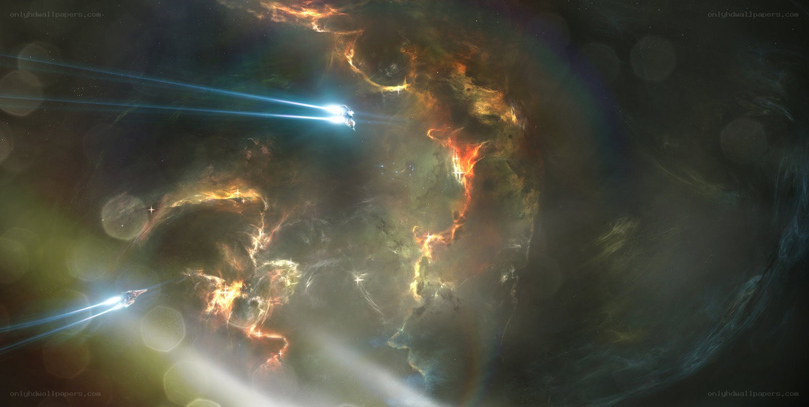 Spaceships in a nebula