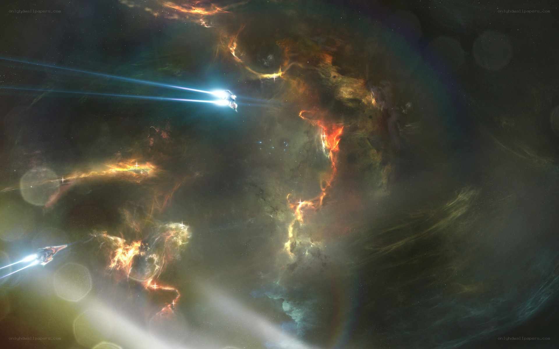 Spaceships in a nebula