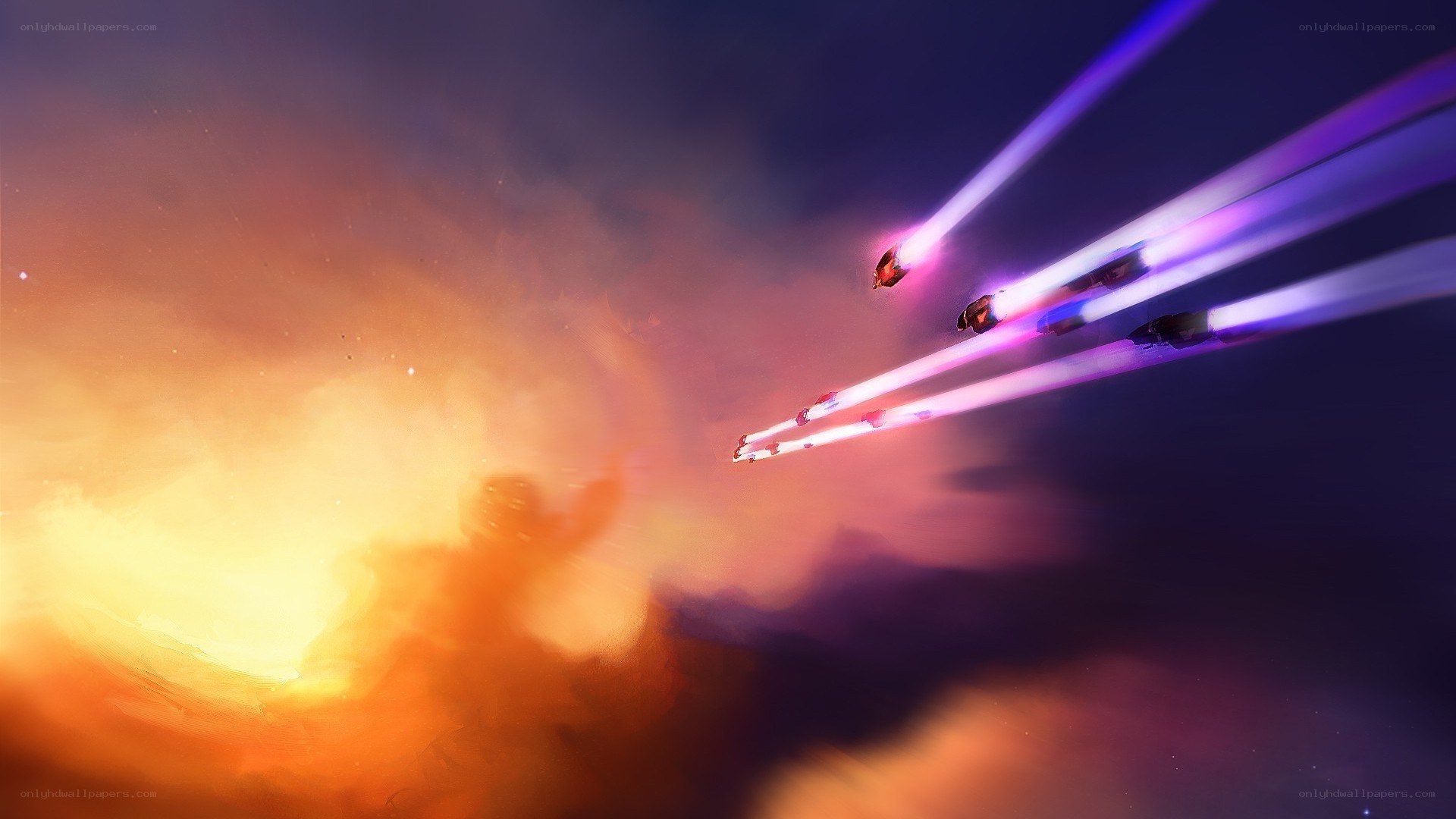 Spaceships in a nebula