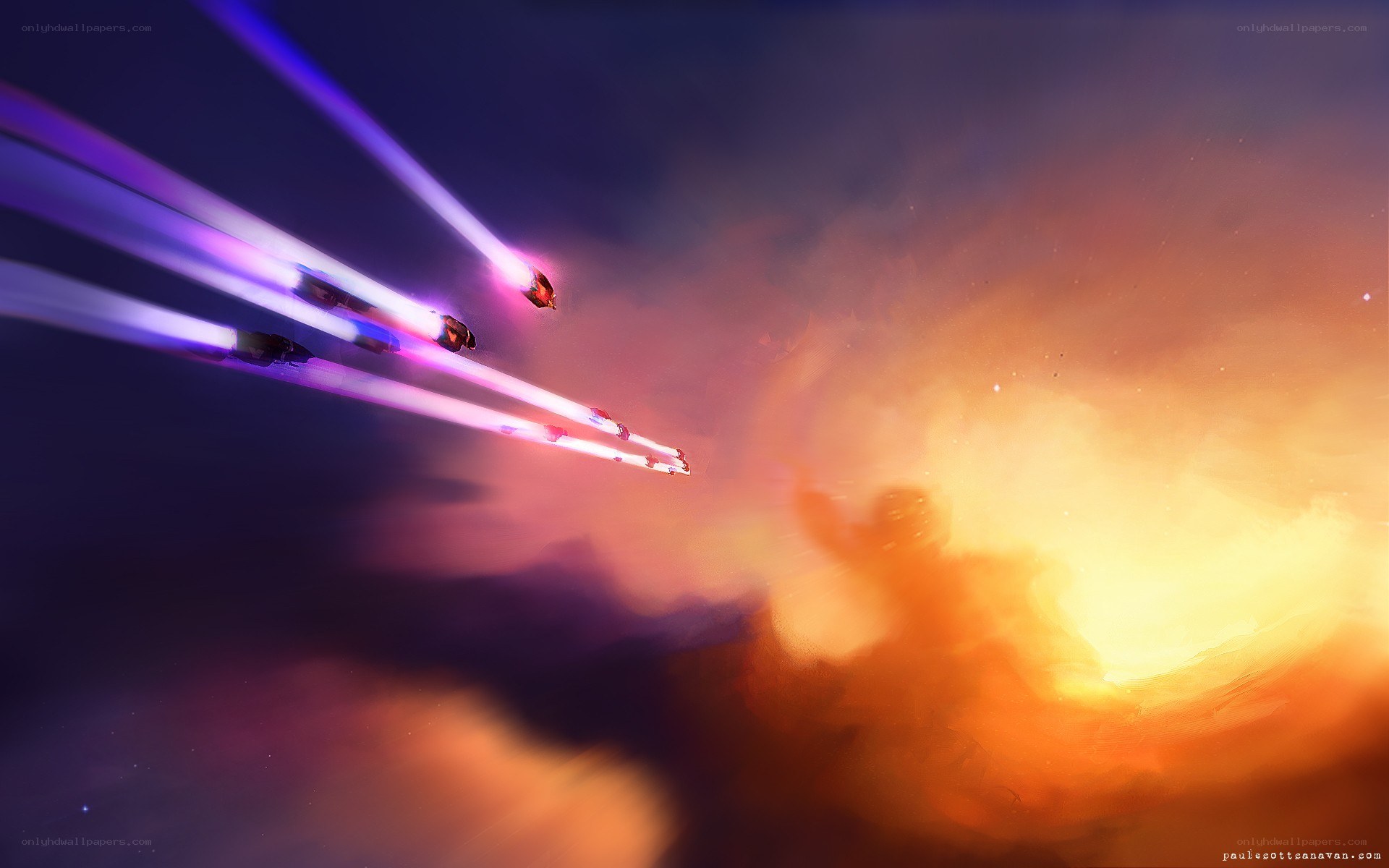 Spaceships in a nebula