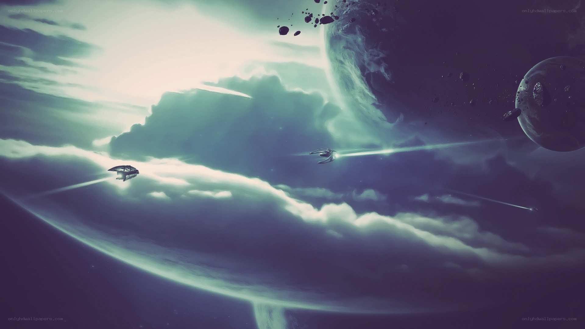 Spaceships in a nebula